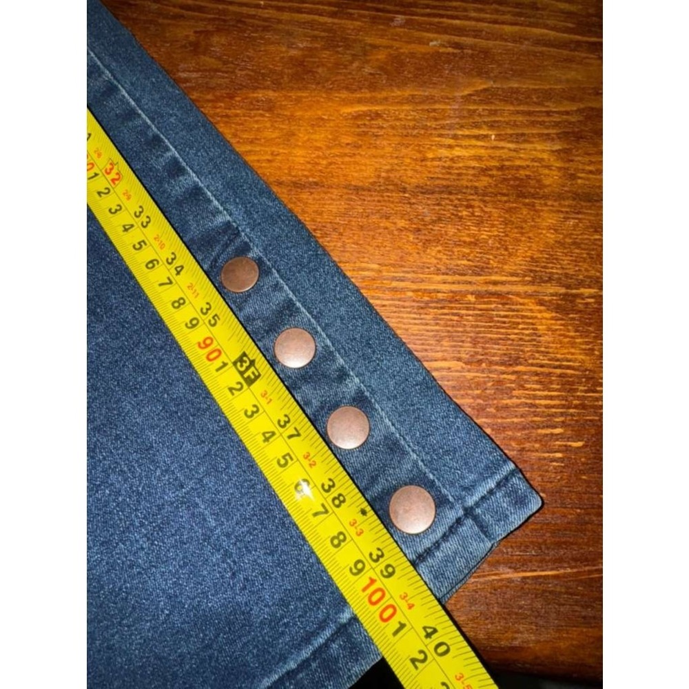 Diane Gilman Women's XLT Dark Wash Denim Jeans Pull On Ankle Snap Button Skinny - Picture 14 of 15